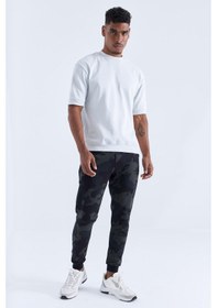 Resim Tommy Life Siyah Gölge Kamuflaj Desenli Dar Kalıp Jogger Erkek Eşofman Alt - 84754 Siyah 