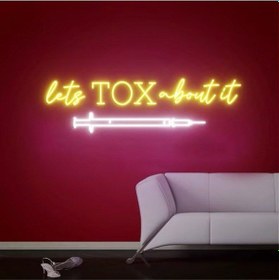 Resim Lets Tox About İt Yazılı Ve Şekilli Neon Tabela Sarı 