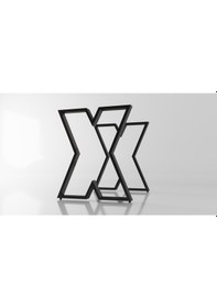 Resim Kalın X Model Metal Ayak Seti Siyah Metal Masa Ayağı 