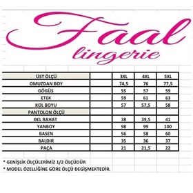 Resim Faal 8809 Kadın Büyük Beden Uzun Kollu Dantel Detaylı Pijama Takım-lacivert Lacivert 