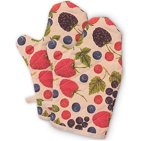 Resim Molinella Yanmaz Kapitone Duck Kumaş Renkli Çift Fırın Eldiveni 20x27 Cm 