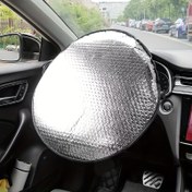 Resim SUV'lar, Kamyonlar & Arabalar için Direksiyon Güneşlik - Aracınızı Serin ve Korunaklı Tutuyor, Polyester Lif, İç Halkasız 