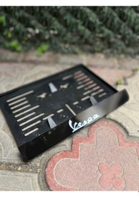 Resim Vespa Uyumlu Motorsiklet Plakalık Siyah Zemin 3mm Pleksi 