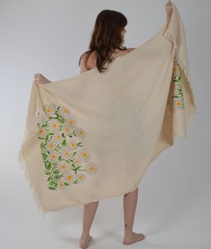 Resim Papatya Desenli Müslin Peştemal 