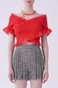 Resim Roman Fırfırlı Gipeli Coral Bluz Coral Y2113075_122 