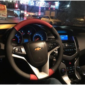 Resim Chevrolet Aveo Dikmeli Deri Direksiyon Kılıfı Siyah 