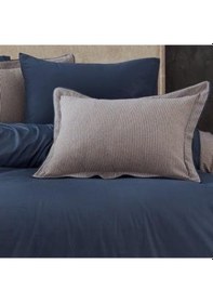 Resim Nazik Saten Nevresim Takımı Çift Kişilik Amanda İndigo 