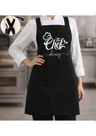 Resim Bk Gift Kişiye Özel İsimli Çapraz Askılı Siyah Mutfak Önlüğü - 11, Aşçı Önlüğü, Şef Önlüğü, Anneye Hediye Kobitmeyencom35907 Bk Gift Renkli 