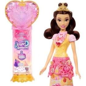 Resim Mattel Filmden Ilham Alan Mattel Prensesi Belle Bebek, Aksesuarlar, Kalp Şeklinde Değerli Taş Kutusu ile Çocuk Yüzüğü Dahil 8 Sürpriz ve 9 Parça, JHL51 