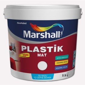 Resim Marshall Plastik Mat Su Bazlı Silinebilir Duvar Boyası 2.5 Lt Tavan Boyası 3.5 Kg Set 