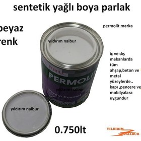 Resim Beyaz Sentetik Yağlı Boya 0.750Lt Kar Beyaz Renk Ahşap Metal Boya 