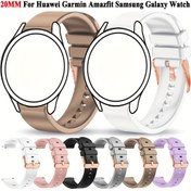 Resim 20 mm Silikon Yedek Saat Kayışı - Su Geçirmez Akıllı Saat Kayışı - İtme Düğmeli Katlanabilir Toka ile Uyumlu - Venu Sq, Vivoactive, for Galaxy Watch, Huawei Watch GT ve Amazfit GTS Serisi Aksesuarlar 