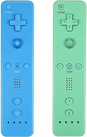 Resim Yosikr Wii Controller 2 Pack, Wii Remote Controller with Silicone Case and Wrist Strap Compatible for Wii/Wii U (Blue and Green) 