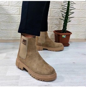 Resim M.p 2744 Vizon Süet İçi Polar Tüylü Bilekten Lastikli Bayan Bot 001 