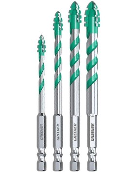 Ahşap/fayans İçin Dört Kanallı Testere Dişli Matkap Uçları 4 Parçalı Sağlam Set Halinde