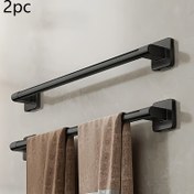 Resim 2 adet Düzenlemeden Duvara Monte Havlu Rafı - Ayarlanabilir Askılar ile Şık Siyah Tasarım, Banyo ve Mutfak Kullanımı için İdeal, Ev Dekorasyonu ve Depolama için Mükemmel, Banyo Depolama Çözümü | Şık Duvara Monte | Ayarlanabilir Askılar, Banyo için Havlu Rafı, Havlu Rafı 