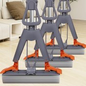 Resim Paslanmaz Çelik Sünger Paspas Seti, 3 Yedek Başlık, Eller Serbest Sıkma Su Sistemi, Mutfak, Banyo, Parke, Fayans ve Laminat Zeminler için Süper Emici ve Toz Giderme - Islak ve Kuru Zemin Temizlik Seti 