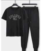 Resim Unisex Atlanta Baskılı 2'li Eşofman Takımı Siyah 