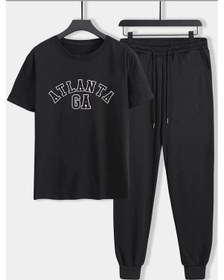 Resim Unisex Atlanta Baskılı 2'li Eşofman Takımı Siyah 