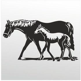 Resim Folyo Sticker At Ve Tay 70cm Uzunluk Siyah 