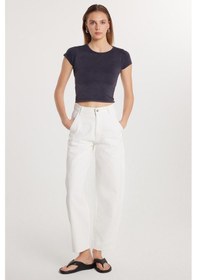 Resim Tudors Kadın Regular Fit Boru Paça Beyaz Jean Kot Pantolon-33866 