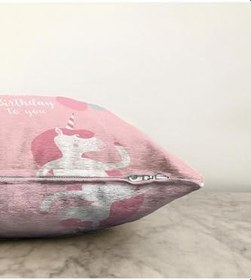 Resim RealHomes Çift Taraflı Özel Tasarımlı Dijital Baskılı Çocuk Odası Raşel Örme Yastık Kırlent Kılıfı, Sonil-K4552-43x43cm 