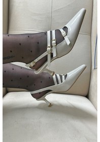 Resim Günlük Kadın Sivri Burunlu Ayarlanabilir Tokalı İnce Topuklu 901 001 