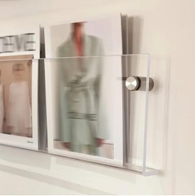 Resim Viyens Kitap Dergi Rafı Dikdörtgen Kenar Pleksi 40x15cm 