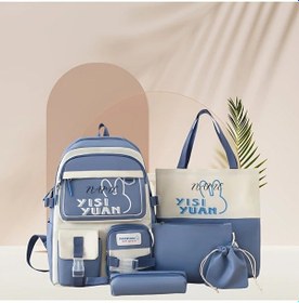 Resim Maxaccess Blue Kişiye Özel İsim 5 Parça Okul Seti: Karakter Yazı Tavşan Sırt Çantası Kalemlik Mavi 