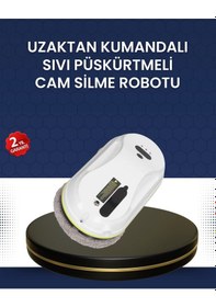Resim Mey İthalat Çift Diskli Güvenli Otomatik Cam Silme Robotu Beyaz 