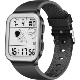 Resim Hanyang Siyah Beyaz Lıge Marka Erkek Spor Saatler Moda Su Geçirmez LED Dijital Saat Adam Çok Fonksiyonlu Kronometre Çalar Saat Kol Saati Orijinal (Yurt Dışından) 