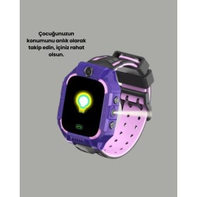 Resim Tiklad S10 Mor Akıllı Çocuk Saati Geçmiş Konum ve Acil Durum Uyarılı TİKLAD-6345 