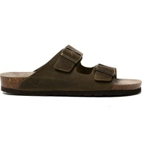 Resim Erkek Terlik Hawaıı G105996 Genuins Oiled Leather Kaki 