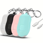 Resim 130dB SOS Kişisel Güvenlik Alarmı LED Işık ile - Şarj Edilebilir USB Şarj, 5V Lityum Pil, Kadınlar ve Yaşlılar için Kompakt Anahtarlık Tasarımı, Kurt Güvenlik Cihazı, Kendi Savunma Alarmı, Şık Cihaz, Dayanıklı Yapı, Kişisel Güvenlik Taser, Kişisel Savunma Elektrik Şoku, Erkeklerin Kişisel Savunma Anti-hırsızlık, Kendi Savunma 
