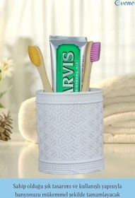 Resim Evene Diş Fırçalığı Tezgah Üstü Beyaz Renk Diş Fırçası Standı Model 4, e.disydesen 