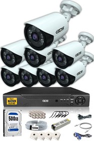Resim IDS 8 Kameralı 5 MP Sony Lensli 1080p FHD Cepten İzle 500 Dış Güvenlik Kamerası Sistemi DS-2020HD-SET8-500 