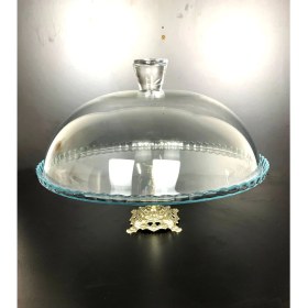 Resim Şeffaf Cam Kapaklı Metal Ayaklı Kek ve Pasta Standı 95198 