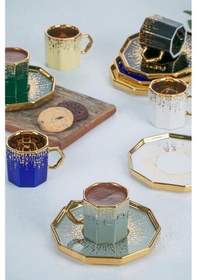 Resim ACAR Coleen 6 Kişilik Porselen Kahve Fincanı Takımı HXF-21-0114 