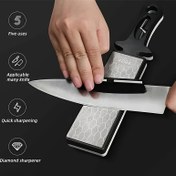 Resim 400/1000 Kum Tungsten Çelik ve Seramik Çift Taraflı Bileme Taşı ile 5'i 1 Arada Elmas Bıçak Bileyici - Mutfak Bıçakları, Makaslar, Balta için Çok Amaçlı Alet - Hafif Taşınabilir Tasarım, Ergonomik Sap, Ev ve Dış Mekan Kullanımı İçin Babalar Günü Hediyesi 