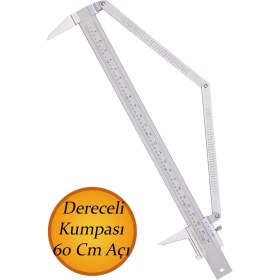 Resim Derece Kumpası 60 cm Açı Ölçer Gönye Çok Amaçlı Cetvel (12111) 