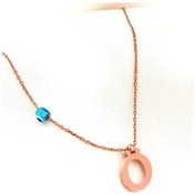 Resim Ö Harfli Nazar Boncuklu Gümüş Rose Kolye 