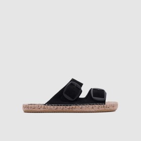 Resim TOGO Siyah Süet Kadın Espadril Terlik [060039] 