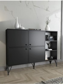 Resim Wood'n Love Zeta 140 Cm Metal Ayaklı Konsol - Siyah / Siyah 