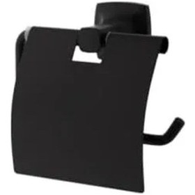 Resim Mat Siyah Renk Tuvalet Kağıtlığı, Pratik Kullanım 16.5 x 12.2 x 11.2 CM 