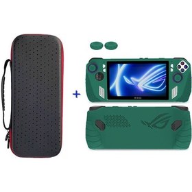 Resim Cbtx Asus Rog Ally Oyun Konsolu Saklama Çantası İçin Silikon Kılıf Kapaklı Taşınabilir Taşıma Çantası - Yeşil 
