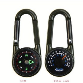 Resim Taşınabilir Açık Yürüyüş Metal Karabiner Termometre - Kompakt, Dayanıklı ve Kullanımı Kolay Tasarım, Konforlu Maceralar İçin Ayarlanabilir Ölçek, Macera Ekipmanı, Şık Metalik Kaplama, Metalik Yapı 