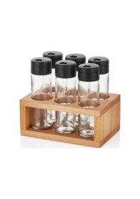 Resim Melik'S Lima 6Lı Baharatlık Seti Ahşap Stantlı Baharat Takımı 6Lı Set 