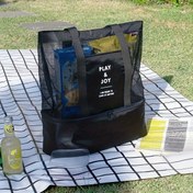 Resim Çok Amaçlı Outdoor Piknik Çantası - Çift Katmanlı İzoleli Öğle Yemeği Çantası, Omuz Askılı, Büyük Kapasiteli Gül Kırmızısı Plaj ve Seyahat Çantası, Ofis Çalışanları İçin, Gıda Temassız, Çok Yönlü Taşıma Çantası, Dayanıklı File Cebi, Sağlam Yapı, Tatil İhtiyaçları 