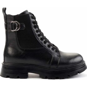 Resim Siyah Hakiki Deri Kadın Bot & Bootie K02180034003 Siyah 