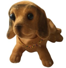 Resim BULDUK Kafa Sallayan Köpek Oto Aksesuarı Oynar Köpek Kahve Torpido Süsü Oyuncak Köpek 